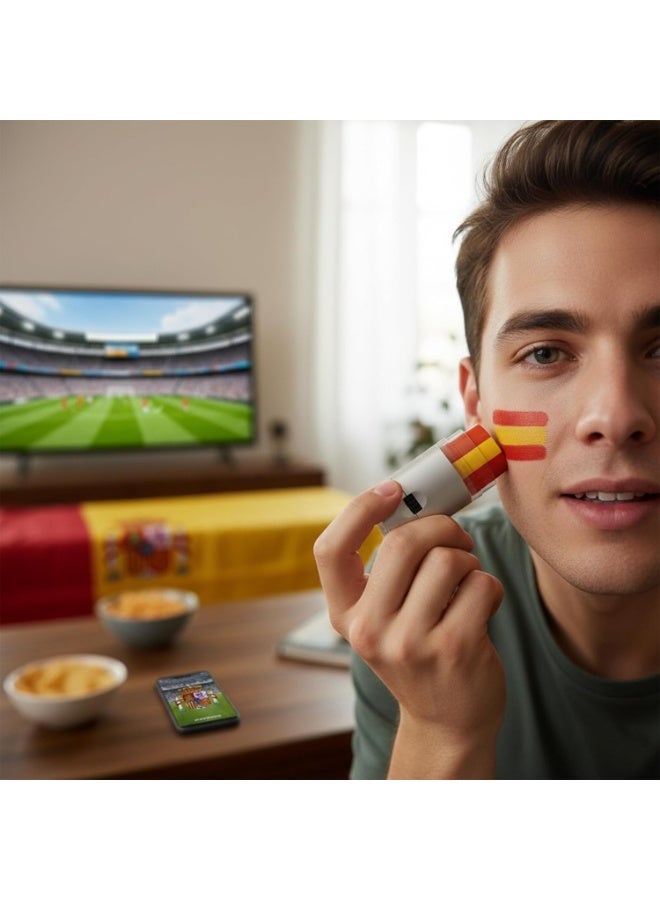 Spain Face Paint Sticks  Red & Yellow Flag Makeup for Sports Fans, Kids & Parties | Easy Apply Football Face Paint - Image 3