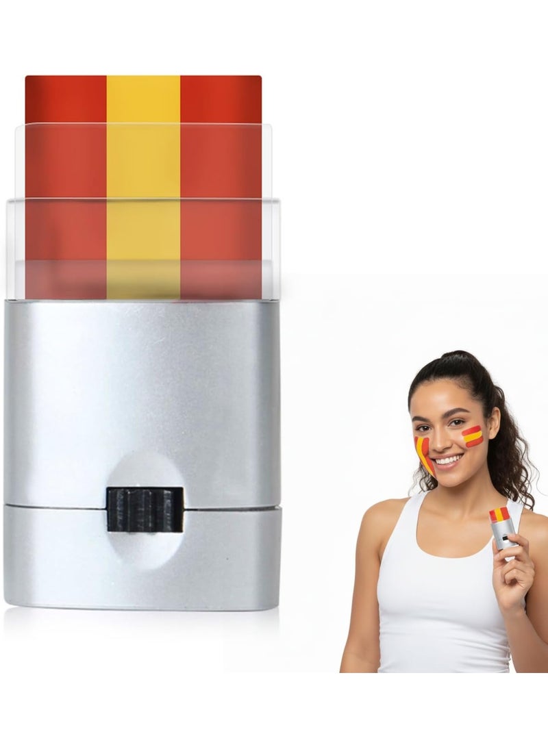 Spain Face Paint Sticks  Red & Yellow Flag Makeup for Sports Fans, Kids & Parties | Easy Apply Football Face Paint - Image 1