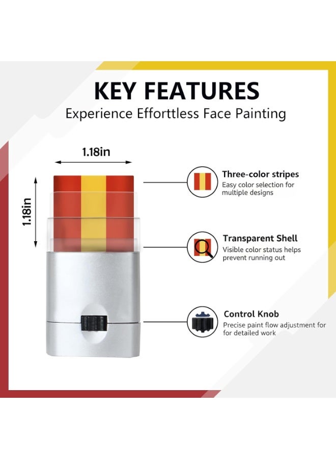 Spain Face Paint Sticks  Red & Yellow Flag Makeup for Sports Fans, Kids & Parties | Easy Apply Football Face Paint - Image 2