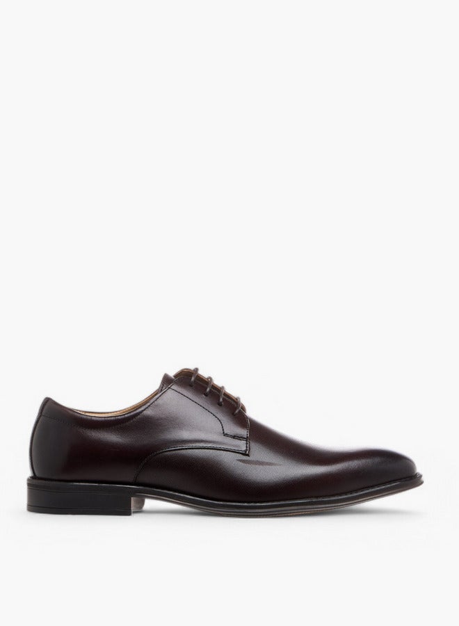 DUCHINI Men's Textured Lace-Up Derby Shoes  - Image 3
