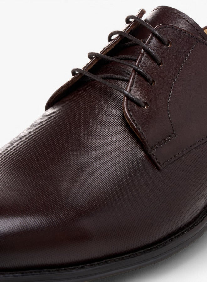 DUCHINI Men's Textured Lace-Up Derby Shoes - Image 4