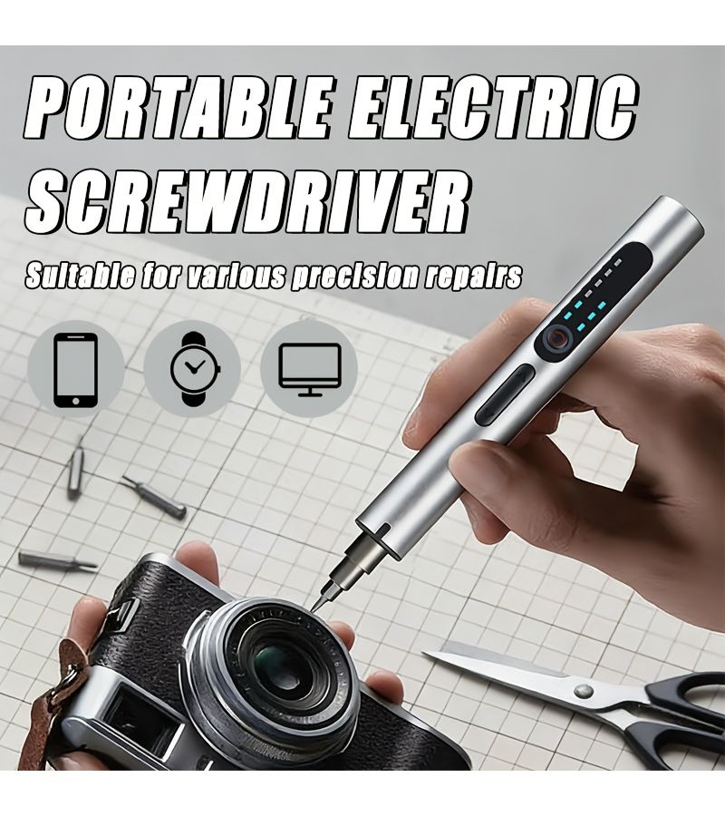 Multi Function Electric Screwdriver Set With 21 Bits Gray Rechargeable Compact Mini Screwdriver High Performance Motor Multiple Speed Settings Overload Protection USB Charging For Home Use - Image 3
