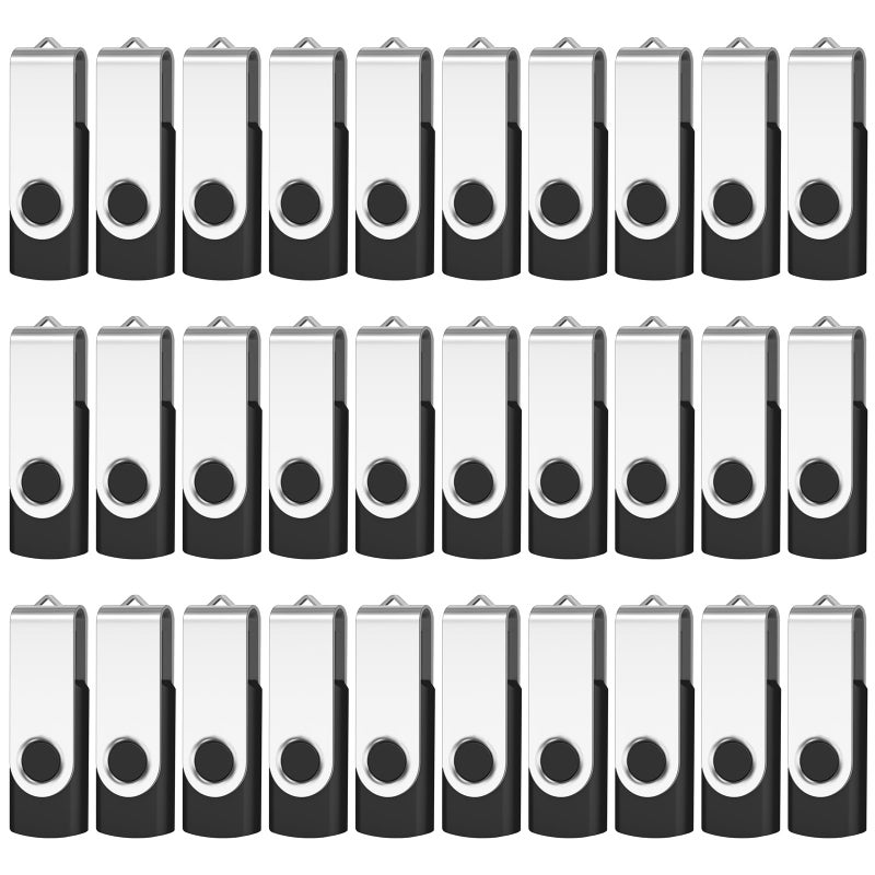 AreTop 4GB Bulk Flash Drives 50 Pack USB 20 4GB Flash Drives Pack Swivel Thumb Drives Bulk USB Drives Black - Image 2