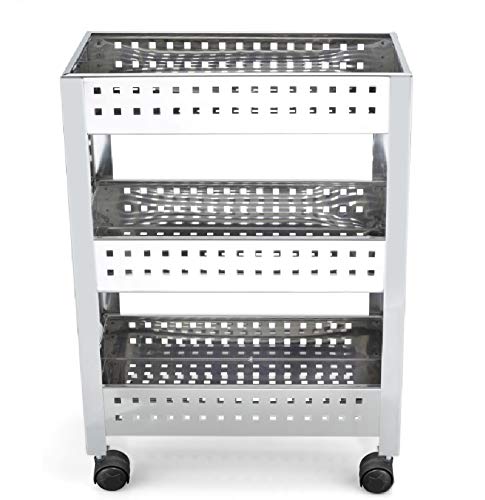 Keepwell Stainless Steel 3Tier MultiFunction Vegetable TrolleyFruit BasketOnion Potato StandKitchen StandKitchen RackStorage Trolley for Home Kitchen - Image 5