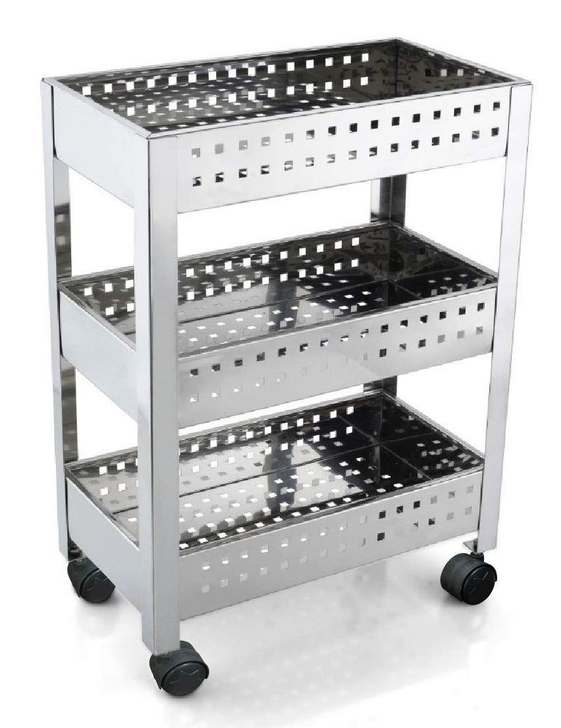 Keepwell Stainless Steel 3Tier MultiFunction Vegetable TrolleyFruit BasketOnion Potato StandKitchen StandKitchen RackStorage Trolley for Home Kitchen - Image 4