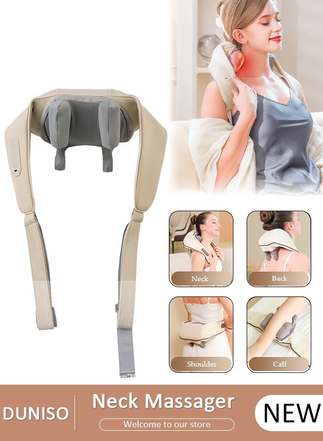 DUNISO Neck Massager, Shiatsu Back Neck Massager with Heat, Electric Massager for Back & Shoulder, Massage Pillow for Neck,  Shoulder,  Deep Massage at Home for Muscle Relaxation - Image 1