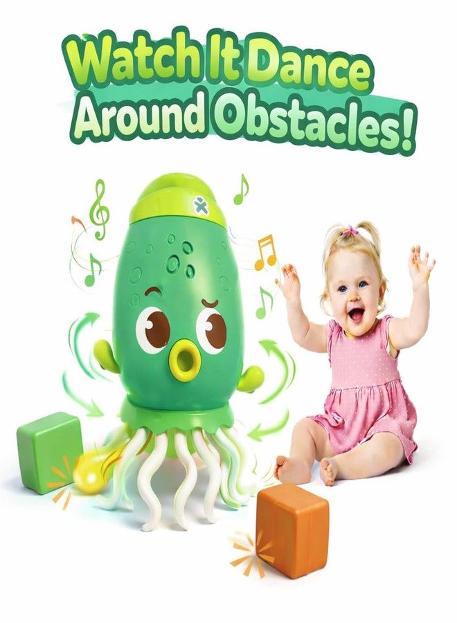 Brand Conquer Rechargeable Dancing Octopus Baby Toy with Music & LED Lights – Crawling, Walking & Tummy Time Interactive Toy for Infants | Moving Musical Gift for 1 2 3 Year Old Boys & Girls (Green) - Image 5