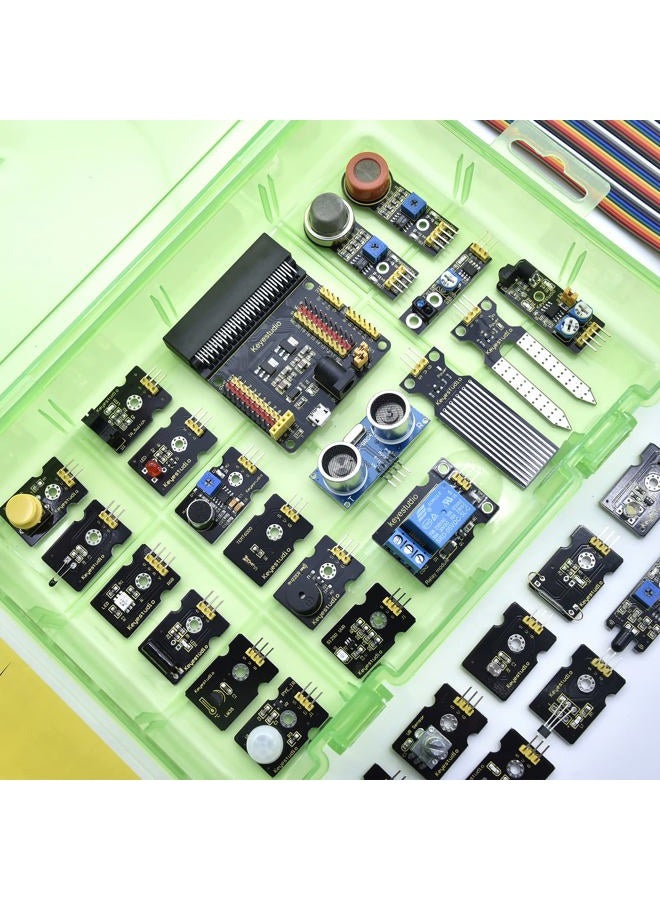 Keyestudio مجموعة بدء تشغيل BBC Micro:bit متوافقة مع Microbit V1 و V2 (باستثناء لوحة Microbit) مع 37 وحدة استشعار، دليل PDF، هدايا برمجة ملحقات للمبتدئين لتعلم الإلكترونيات - Image 4