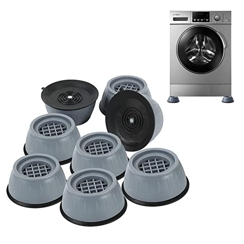 KRIZJUES Anti Vibration Pad for Washing Machine Support Set of 8, Rubber Washer Dryer Non Slip Shock Noise Cancelling Foot Mat, Anti-Walking Stabilizer Refrigerator Support Pad Pedestals for Washing Machine - Image 1