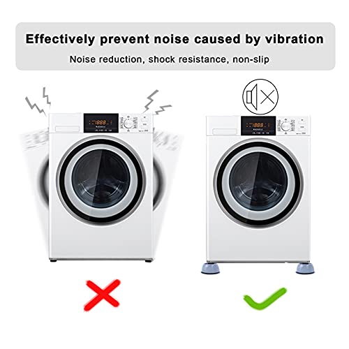 KRIZJUES Anti Vibration Pad for Washing Machine Support Set of 8, Rubber Washer Dryer Non Slip Shock Noise Cancelling Foot Mat, Anti-Walking Stabilizer Refrigerator Support Pad Pedestals for Washing Machine - Image 2