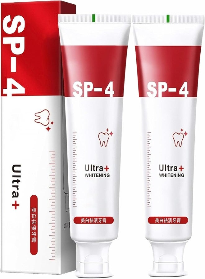 New SP 4 Ultra Brightening Toothpaste Advanced Whitening Formula for Stain Removal and Enamel Protection-30gm (Pack Of 2)