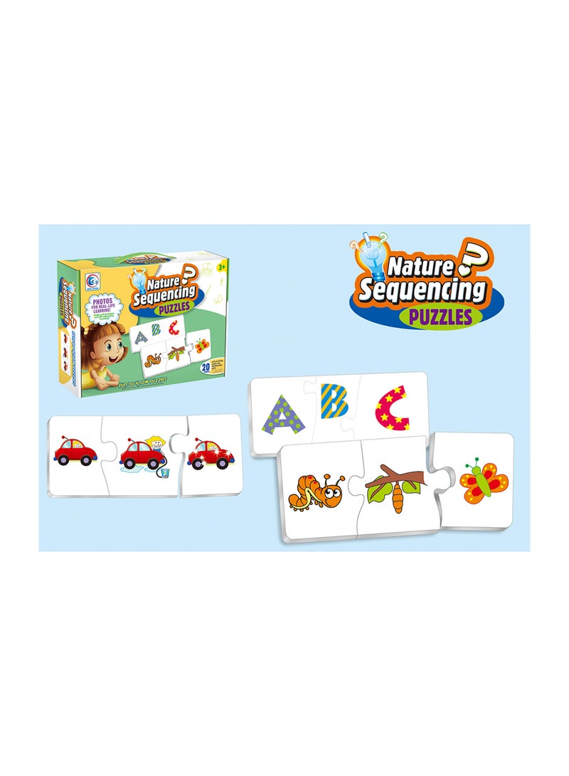 مجموعة أحجية قطع تركيب متسلسلة ومتطابقة مكونة من 20 قطعة 11 x 2.5 x 8بوصة