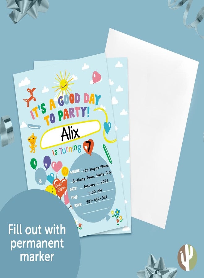 ديزرت كاكتوس بطاقات دعوة عيد ميلاد سعيد بتصميم صبار صحراوي لشخصية بيبا بيج، ١٠ بطاقات مع أظرف، لحفلات الأولاد والبنات والأطفال (النمط د) - Image 5