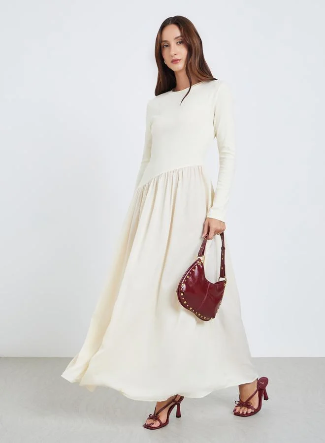 تايك تو فستان طويل بأكمام طويلة وتفاصيل مزمومة