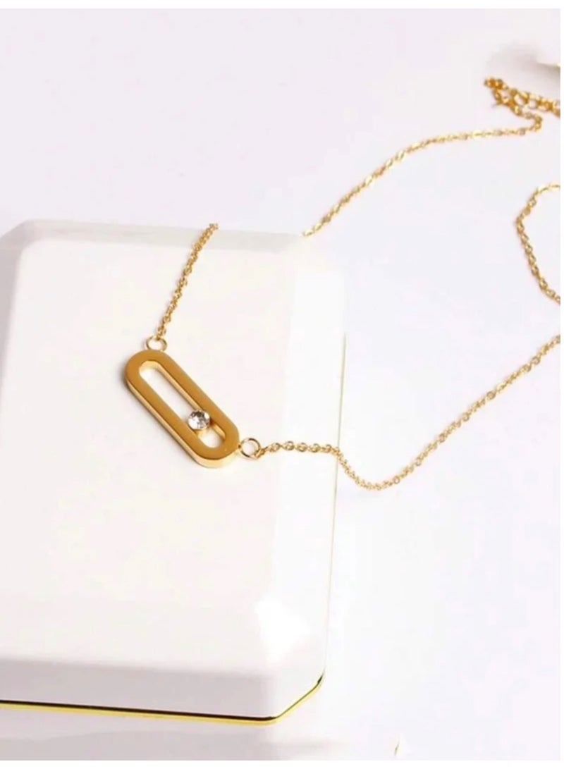 Elegance Trendy & High Quality Stainless Steel Gold Plated Necklace For Women - Image 4