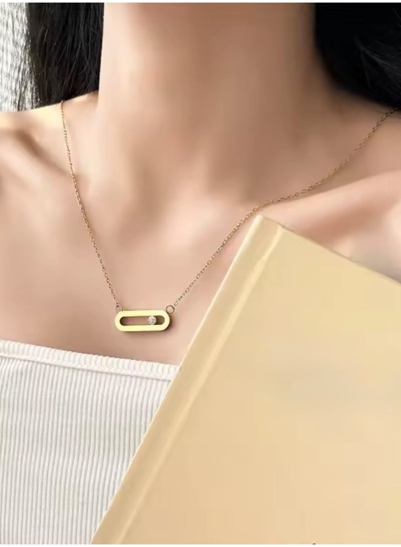 Elegance Trendy & High Quality Stainless Steel Gold Plated Necklace For Women - Image 3