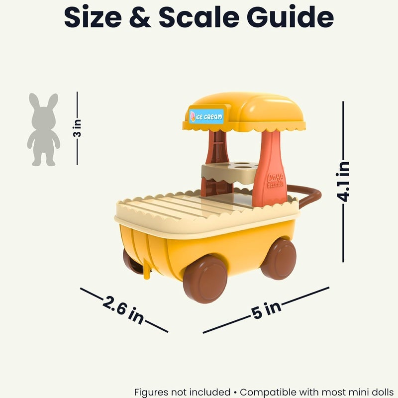 OLEOCA Family Dessert Ice Cream Cart Dollhouse Playset with Accessories Included - Image 4