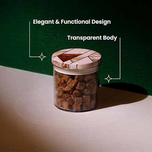SELVEL Geometric Design Airtight Kitchen Storage Containers – Multiple Sets & Sizes (Ceramica, 600 ML) - Image 4