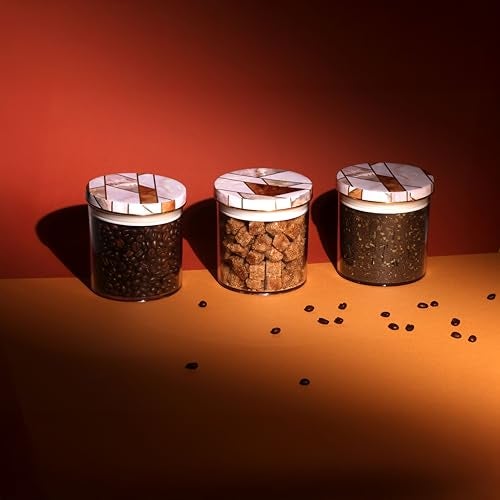 SELVEL Geometric Design Airtight Kitchen Storage Containers – Multiple Sets & Sizes (Ceramica, 600 ML) - Image 1