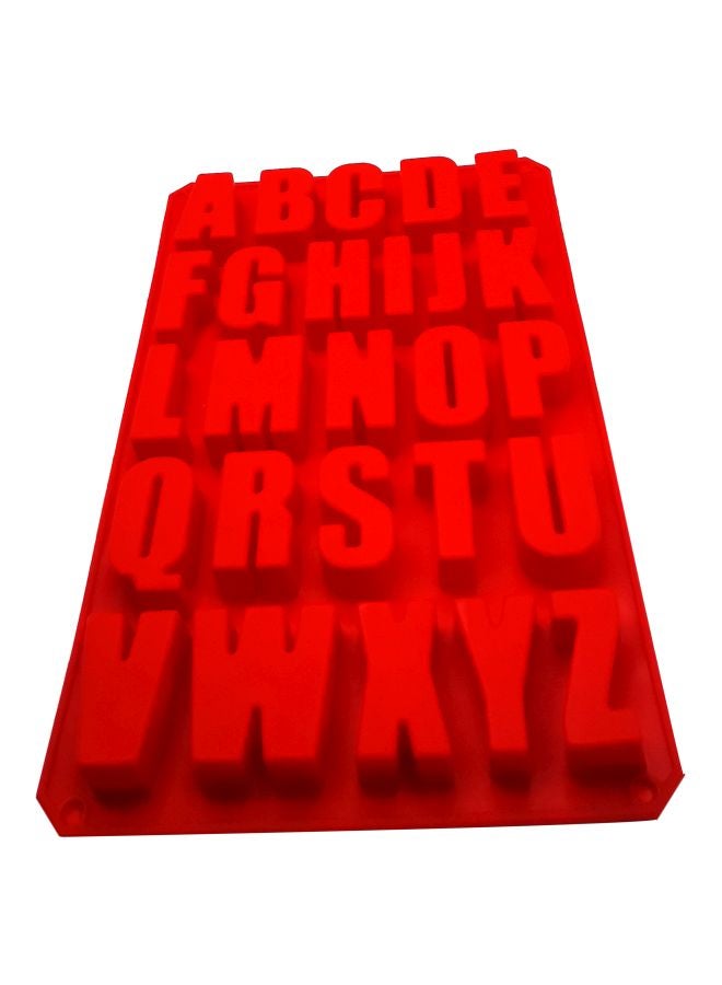 asmat Silicone Letters Alphabet Pudding Bakeware Mould Red 33x22cm - Image 1