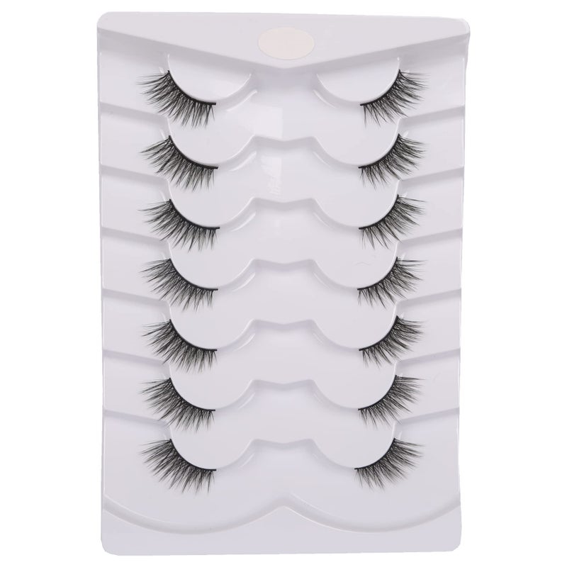 GMAGICTOBO False Eyelashes Natural Half Lashes Wispy Lashes Pack Short 3D Faux Mink Lashes Soft Fake Eye Lashes 7 Pairs Multipack - Image 1
