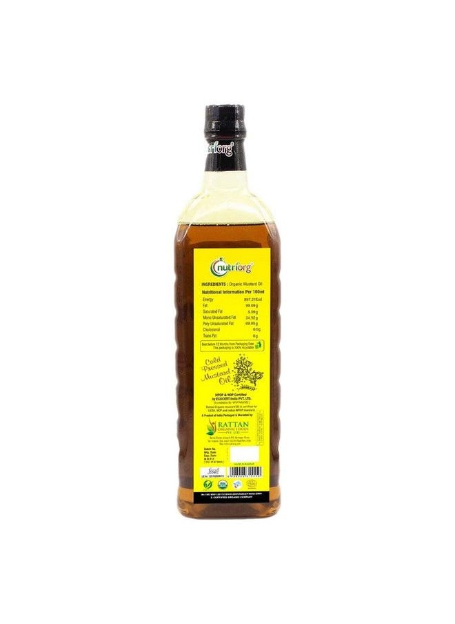 nutriorg Cold Pressed 100% Organic Mustard Oil 1 L ; Natural Filtration For Nutrients Retention ; Essential Cooking Purpose ; Unrefined ; Can Be Used For Hair & Skin  - Image 3