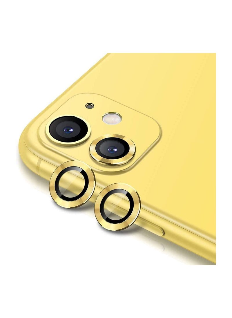 Generic - For iPhone 11 Metal Camera Lens Protector, Premium Tempered Glass Aluminum Alloy Lens Screen Cover Protector, (Yellow) - Image 1