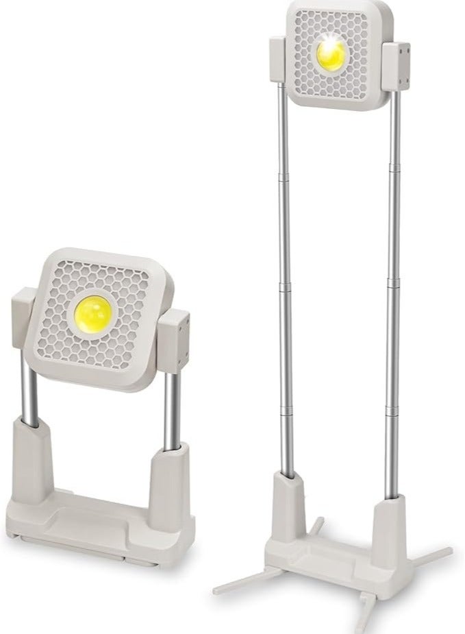 Solar Powered Light Super Bright Rechargeable Solar Working Lamp Lift Control and Power Display Camping Lamp (White) - Image 2