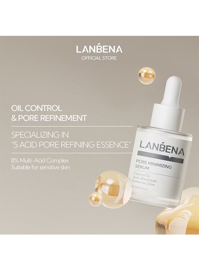 LANBENA Pore Minimizing Serum, Pore Skin Care Serum Facial Essence, Minimize Enlarged Pores, for Tightening Pores, Shrinking Pores + Relieving Dryness + Oil Control Firming + Moisturizing (New Packing) - Image 2