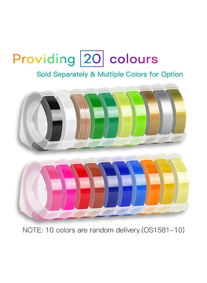 3D Plastic Embossing Label Tape Refill for DYMO 12965 1610 Label Maker with 3/8 Inch * 9.8 feet, 1 Roll Transparent