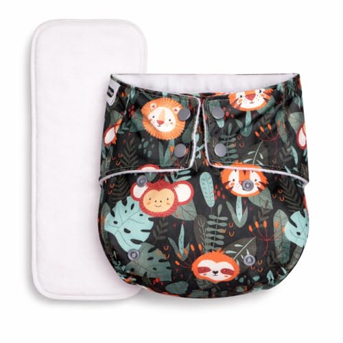 Little Pea Leak-Proof Free Size Cloth Diapers for 3 Months-3 Years—1 Adjustable Diaper Cover, 1 Absorbent Pad (Fits 5Kg-18kg), Washable, Reusable, Rash-Free with 6-Hour Absorbency, Pack of 1 - Image 1