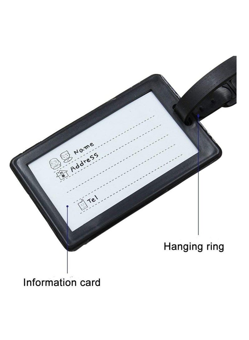 بطاقات تعريف الأمتعة الشخصية مع بطاقة الاسم، ملصقات سفر مرنة من PVC، بطاقات هوية أمتعة ملونة، بطاقات حقائب آمنة، 6 عبوات لتسهيل التعرف على الأمتعة - Image 4