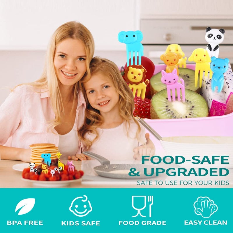 FATLODA 156PCS Animal Food Picks for Kids Bento Box Accessories, FATLODA Fun Kid Food Picks, Cute Fruit Toothpicks for Kids Lunch Accessories, Reusable Lunchbox Pick for Kid Toddler - Image 2