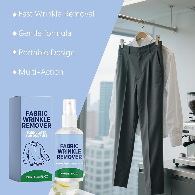 Goreem Wrinkle Release Spray, Travel Size Spray, All In One Formula, Removes Wrinkles, Static and Odor Eliminator,Portable Fabric Static Control & Anti-Frizz, Cling-Free, Instant Wrinkles Release - Image 3