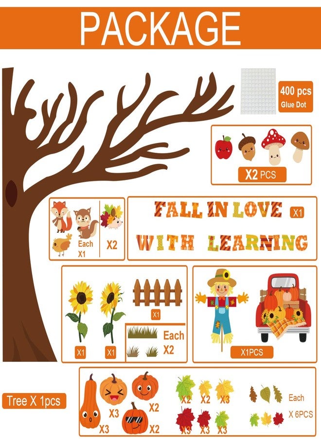 Joffetii 120Pcs Fall Bulletin Board Decorations - Fall in Love with Learning Thanksgiving Autumn Scarecrow Pumpkin Cutouts for Classroom School Office Home Wall - Image 3