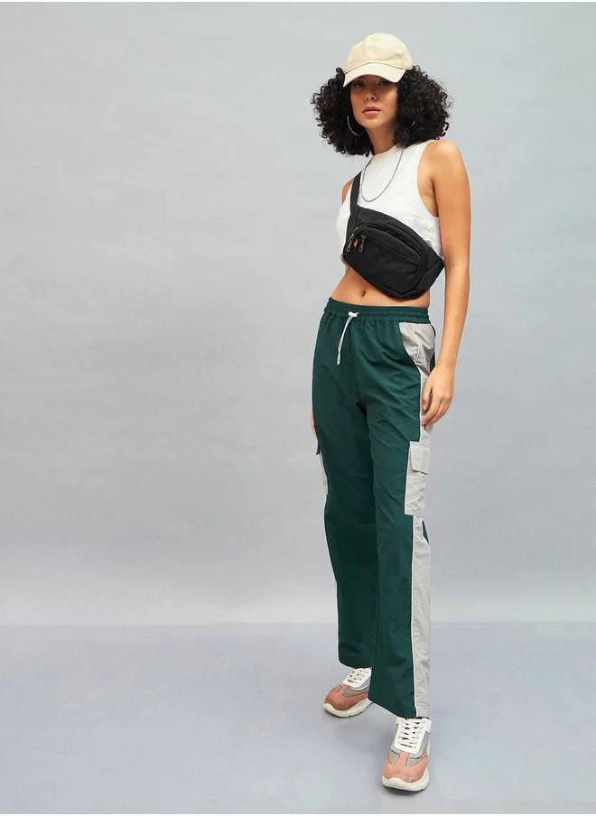 SASSAFRAS Colorblock Cargo Parachute Pants by Styli