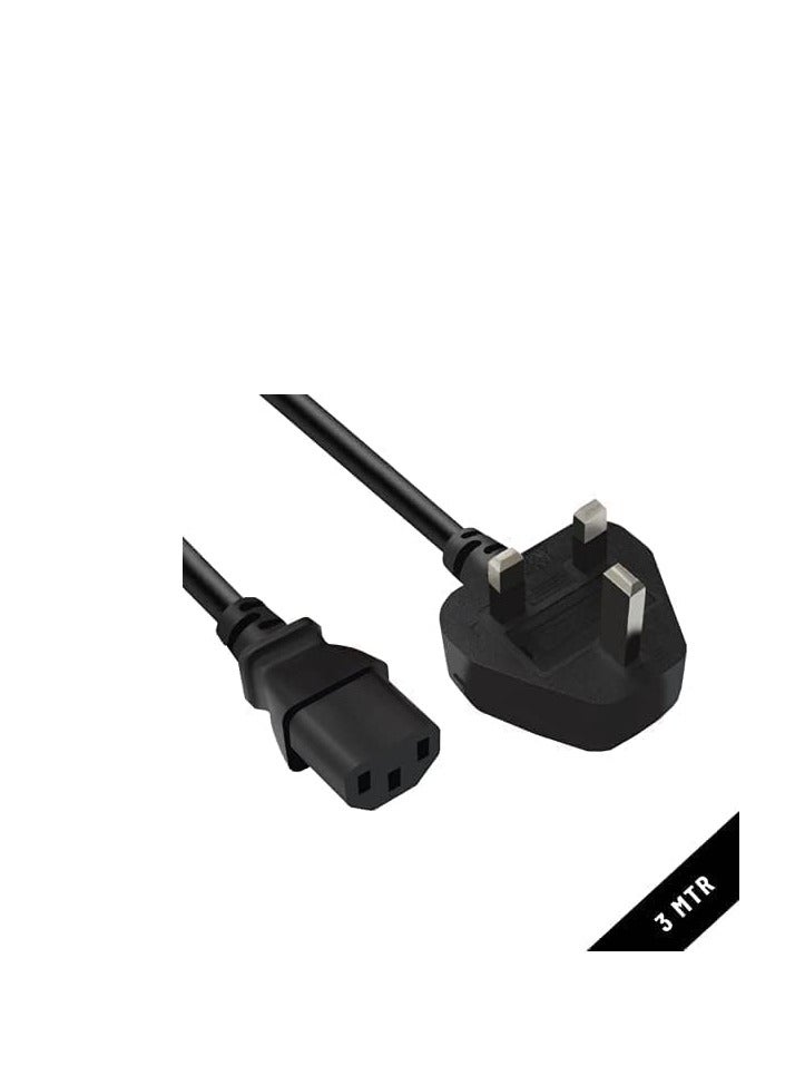 Terabyte كابل طاقة بريطاني بطول 3 متر IEC320C13 إلى BS1363 كابل غلاية بطول 9 أقدام، أسود - Image 1