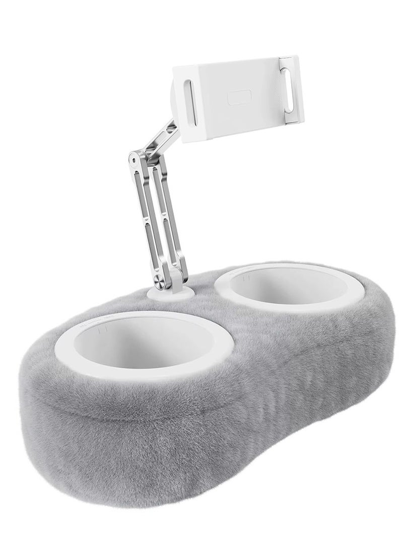 Generic Plush Adjustable Tablet & Phone Stand, Ideal for Streaming & Chats - Grey  - Image 1