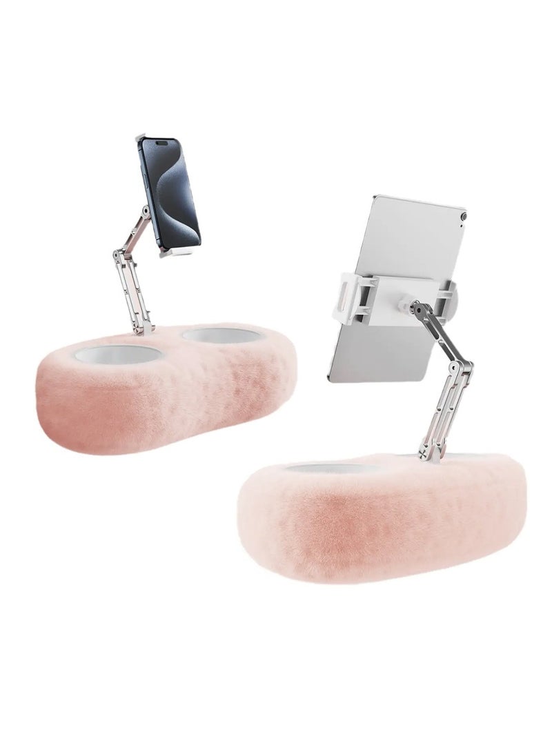 Generic Plush Adjustable Tablet & Phone Stand, Ideal for Streaming & Chats - Grey  - Image 4