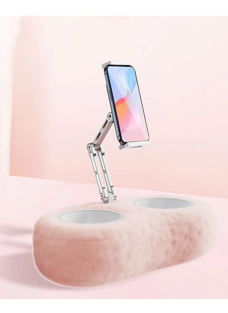 Generic Plush Adjustable Tablet & Phone Stand, Ideal for Streaming & Chats - Grey  - Image 5