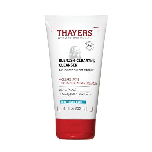 THAYERS Blemish Clearing Face Cleanser with 15 Salicylic Acid Acne Treatment Face Wash Soothing and NonStripping Skin Care 44 Fl Oz