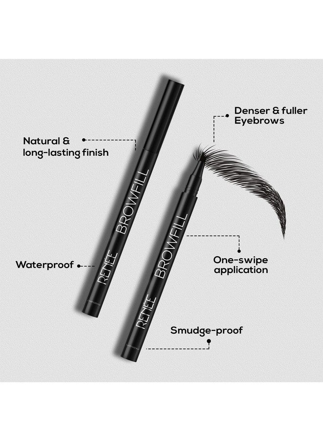 Renee Browfill Eyebrow Pen- Black, Waterproof & Smudge-Proof, One Swipe Application With Micro Precision, Natural & Long-Lasting Finish, For Denser & Fuller Eyebrows, Easy To Use, Cruelty-Free - Image 3
