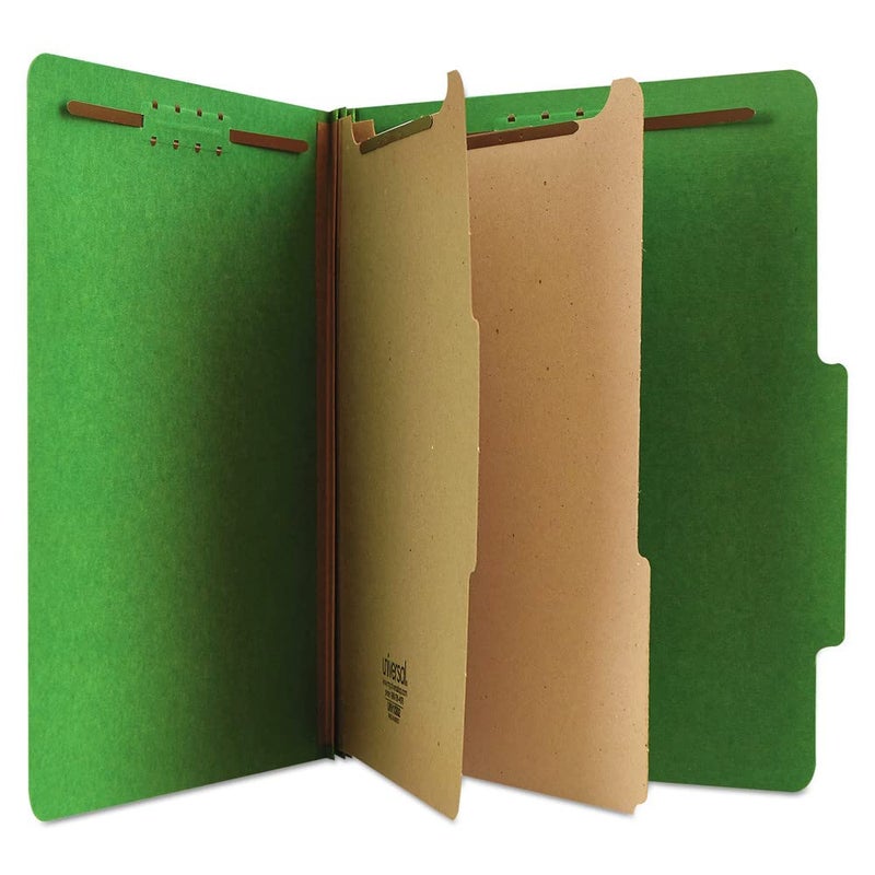 Universal 10302 Pressboard Classification Folders, Letter, Six-Section, Emerald Green (Box of 10) - Image 3