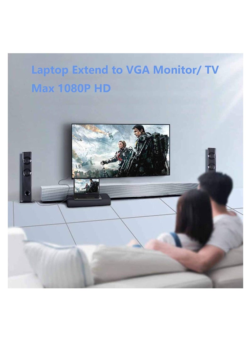 Captaintech HDMI to VGA Adapter, Computer Monitor with 3.5mm Audio Jack, for Computer, Desktop, Laptop, PC, Monitor, Projector, HDTV, Chromebook (Male HDMI Input, Female VGA Output) - Image 2