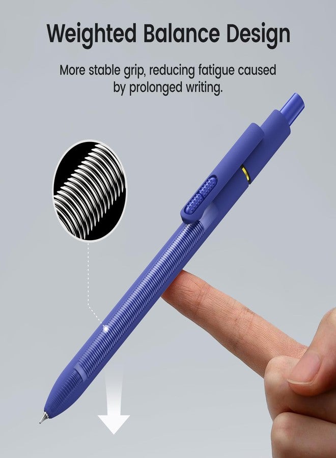 JIMMIDDA 8Pcs Black Gel Pens - 0.7mm Medium Point Black Ink Pens | Smooth Writing - Quick Drying Retractable Pen for Men Women (Vintage - 8Pcs) - Image 5