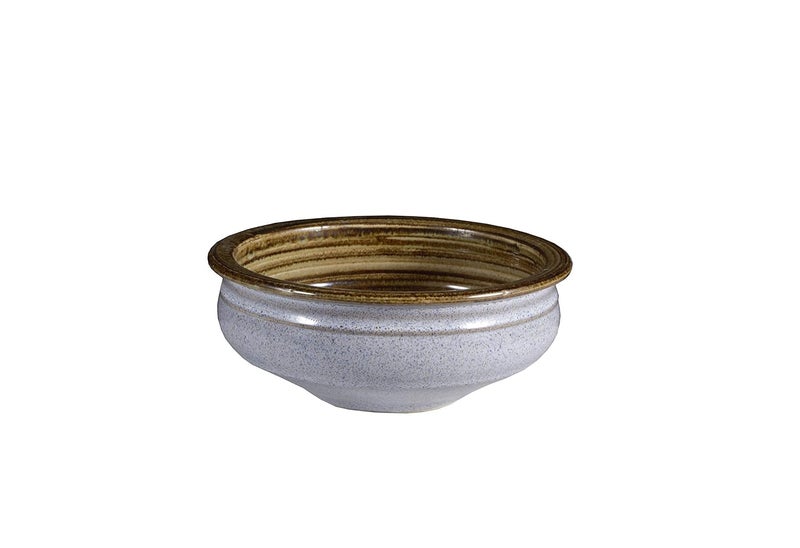 Caffeine Caffeine Ceramic Handmade Grey Crackle Serving Bowls 75 Set of 1 - Image 1
