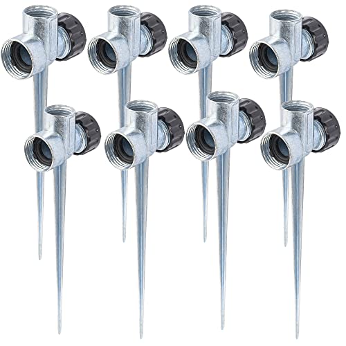 Hourleey 4 Pack 1/2 inch Zinc Alloy Lawn Sprinkler Spike Base, Water Flow Thru Sprinkler for Yard, Lawn, Garden and Grass Irrigation - Image 1