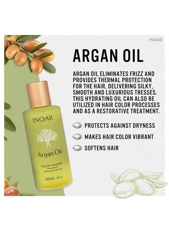 INOAR PROFESSIONAL - Argan Oil - Promotes Hair Control, Prevents and Repairs Split Ends, and Protects Hair From the Effects of Heat Styling Tools (2 Ounces / 60 Milliliters) - Image 3