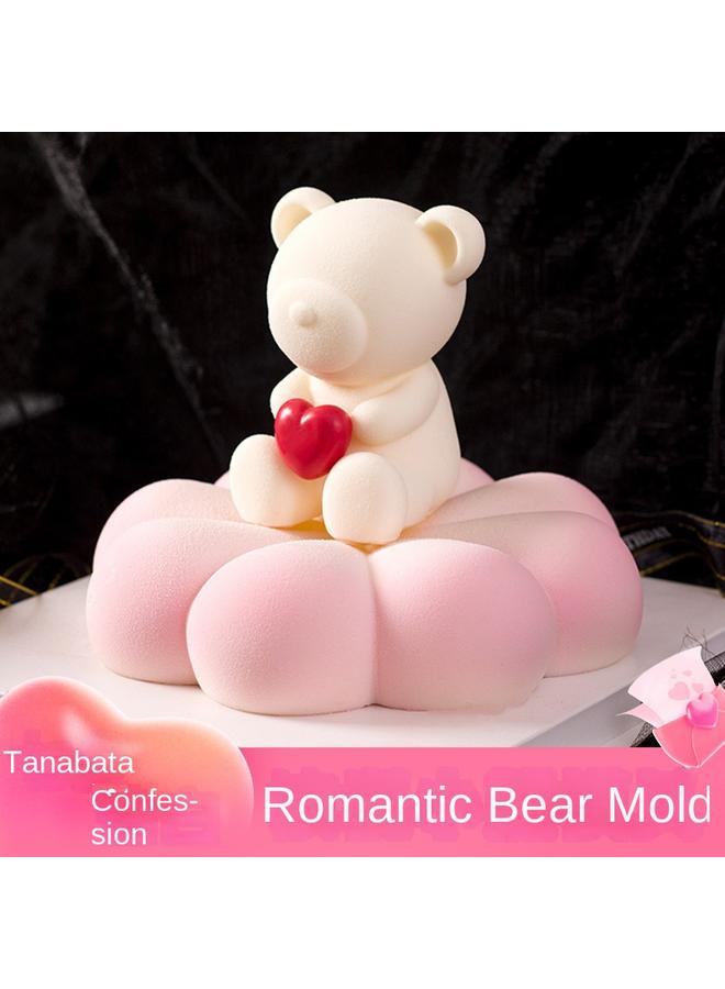 Bluejw Bear Cake Mold Silicone Food Grade Chocolate Baking French Creative Mousse Dessert Bear Grinding Tool - Image 2