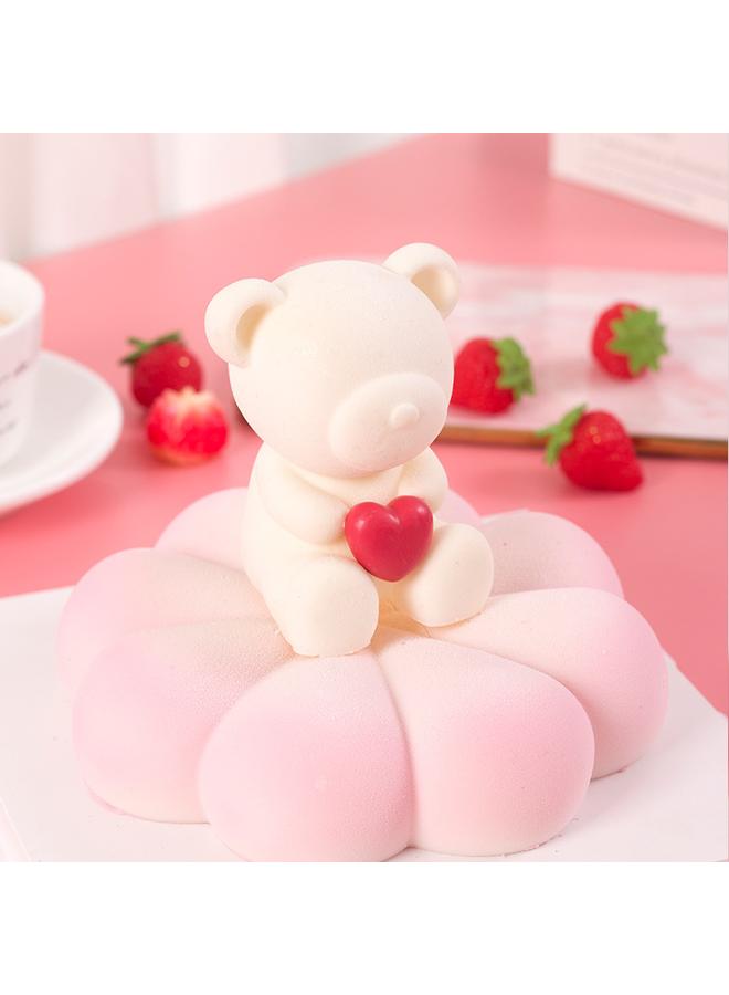 Bluejw Bear Cake Mold Silicone Food Grade Chocolate Baking French Creative Mousse Dessert Bear Grinding Tool - Image 3